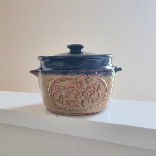 Vintage stoneware hot pot - vintage,