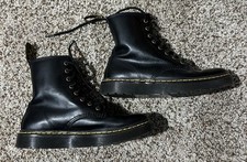 Dr. Martens Zavala Air Wear Boots 8 Men 9 Women Black Leather Combat Bounce Sole