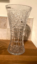 Vtg Crystal Cut Glass Vase