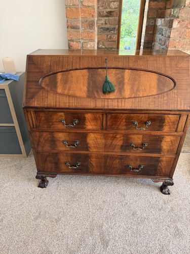 Vintage wood bureau writing - wood,