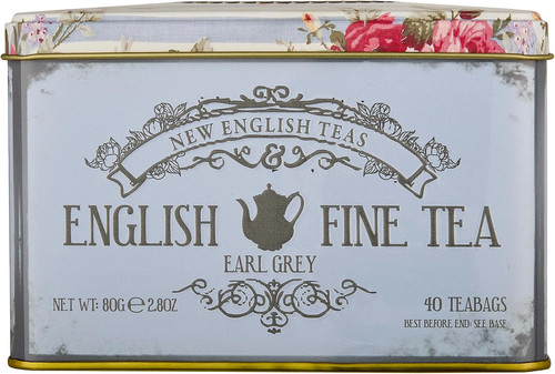 Vintage floral tea tin with - tin,