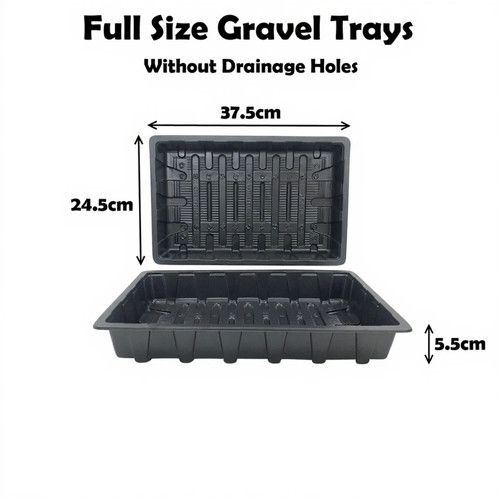 Gravel tray full size holes - size,