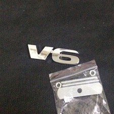 1x V6 Chrome Silver Metal