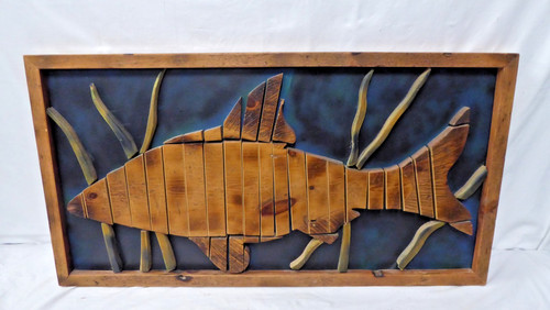 Vintage large wooden mosaic - wooden,