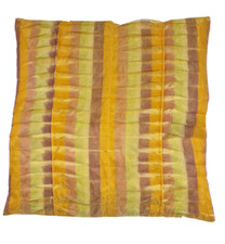 Large Yellow Gold Orange Striped Satin Cushion Cover 60 cm Zip Luxury Sofa Decor