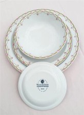 Dinner Service for 6 White Pink Gold Hotelware Home Wedding Catering (ex-hire)