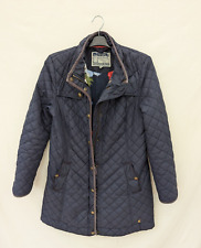 Joules Jacket Womens 14 Blue Navy Collar Quilted Country Coat Fairlane Newdale
