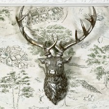 Silver Stags Head Resin Large
