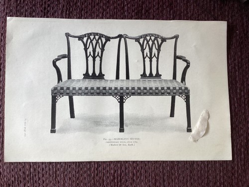 Antique 1915 print mahogany - antique,