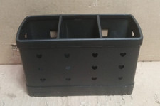 Fadcaer Stainless Steel Cutlery Drainer, 3-Compartment Tableware Holder, Black