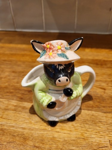 Vintage ceramic cow creamer - vintage,