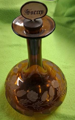 Glass bottle sherry - glass, bottle,