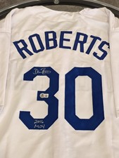 Dave Roberts Autographed/Signed Jersey Beckett Sticker White Custom Jersey 