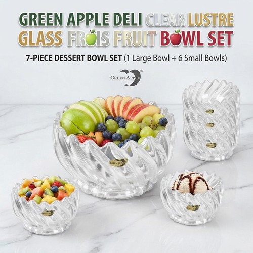 7pcs deli glass fruit bowls - glass,