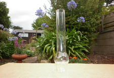 CLEAR GLASS SMALL ROUND BULGE OIL LAMP CHIMNEY  10 . 5 "  SAXONY 134