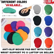 ANTI-SLIP MOUSE PAD MAT WITH FOAM WRIST SUPPORT PC & LAPTOP UK SELLER