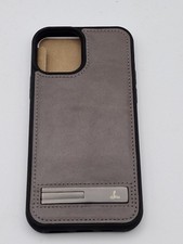 Snakehive iPhone 12/ 12 pro Metro Genuine Leather Phone Case Stand MagSafe Grey
