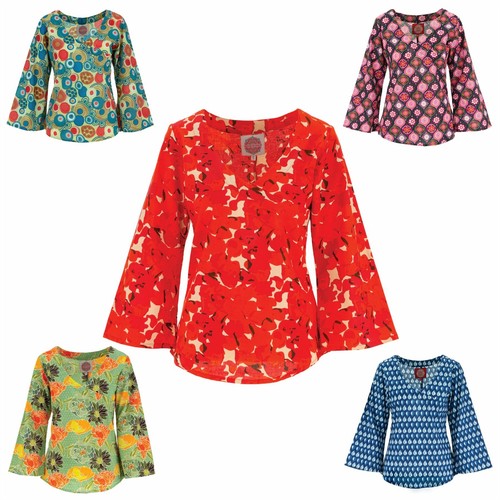 Wrap top with bell sleeve - top,