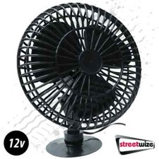 2 x Small 12v In Car Plastic Oscillating Car Fan - Holiday Travel Breeze