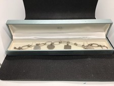 sterling silver kit heath T bar/ Toggle charm bracelet 20cm L 25.6 grams