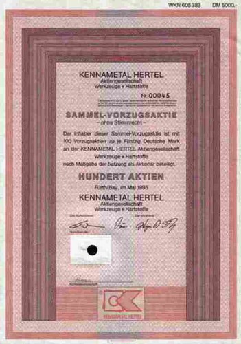 Kennametal hertel 1995 - hertel, fürth