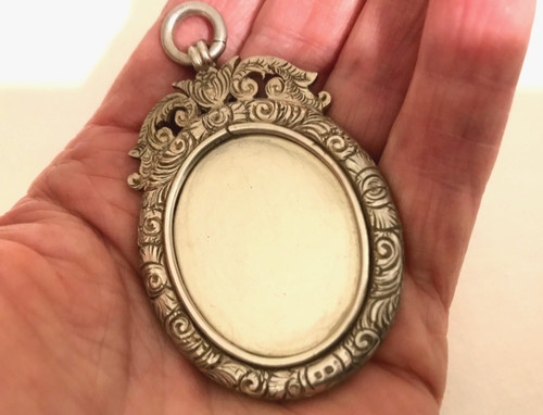 Antique large silver fob - large,