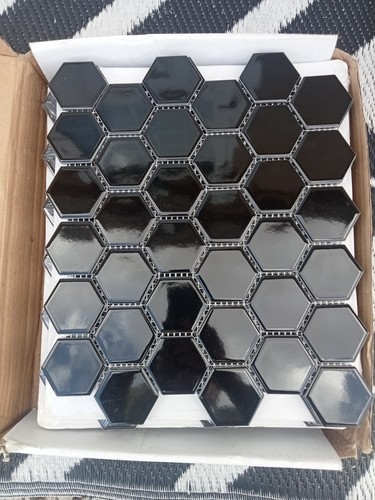 Sheets black gloss hexagon - 26,