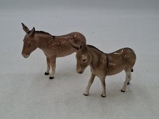 Beswick Donkey Ceramic Figurines Glazed Brown James Beswick and 2267A Repaired