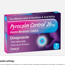 Pyrocalm Control Gasro-Resistant 20mg Tablets - Omeprazole - 7 Tablets