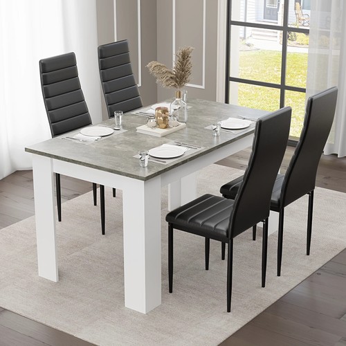 Dining table and chairs - table, 4/6