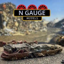 PAINTED - 1:148  N Scale Gauge Scrap Yard Junk Pile (Landfill Car Waste 1:160)