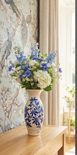 Vintage large blue floral stem - vintage,