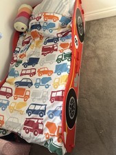 Toddler Race Car Bed Frame with Mattress Children's Bed