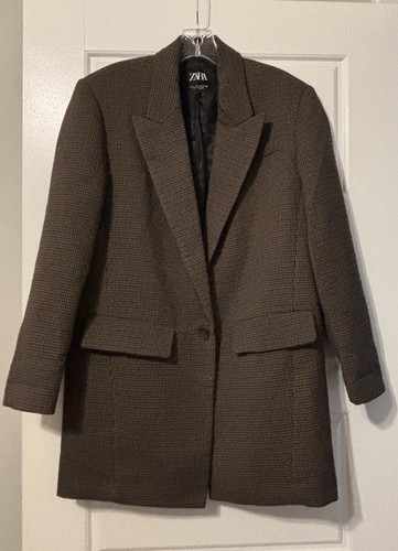 Zara women brown houndstooth - brown,