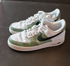 Nike Air Trainers Uk Size 9.5 Customised Leather Lace Up Trainers In White