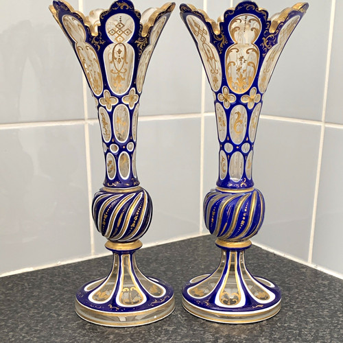 Antique bohemian cobalt blue - bohemian,