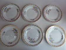 6x tea / side plates Royal Grafton Fine Bone China, floral pattern, gold rims