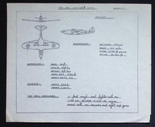 Original WWII Bell P-39 Airacobra Recognition Drawing – American Fighter