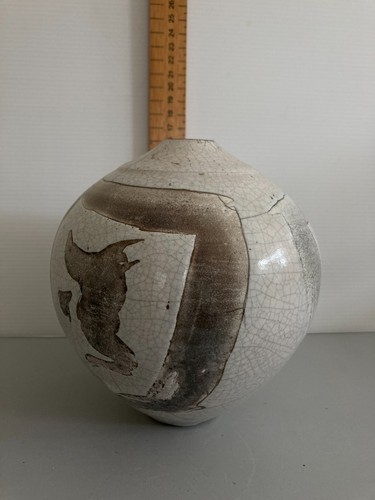 Studio pottery raku - vase, by