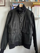 Neighborhood Leather Bomber Jacket Goat Skin Large NBHD Japan