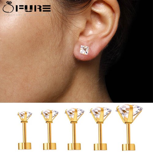 Screw back square 14k - screw,
