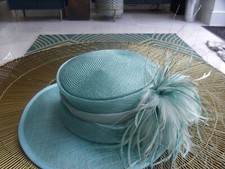 peacock blue country casuals wedding hat WITH DEFECTS
