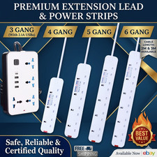 Extension Lead 3 4 6 8 Gang