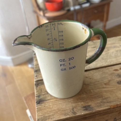 Vintage cream green enamel 1 - &,
