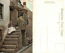Vintage postcard old stair - -,