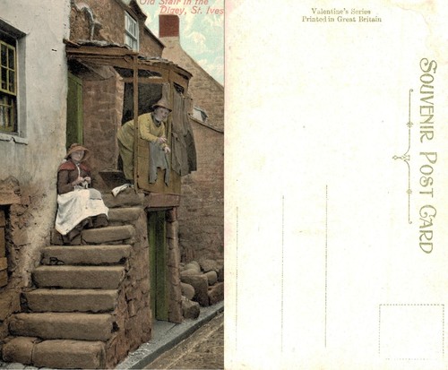 Vintage postcard old stair - postcard,
