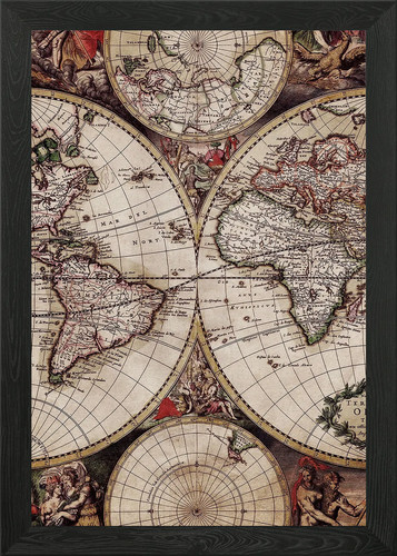 Old map framed - old,