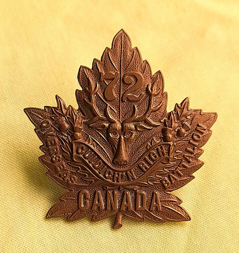 Brass 72nd canadian seaforth - canadian,