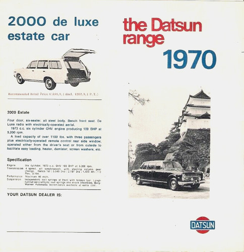 Datsun range 1969 1970 - range, uk