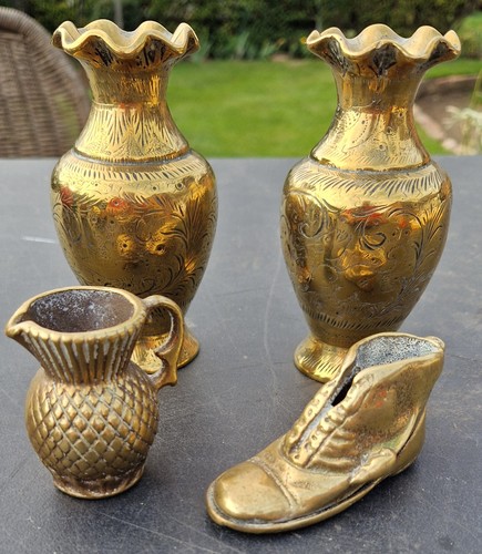 Bundle vtg brass ornaments - x,
